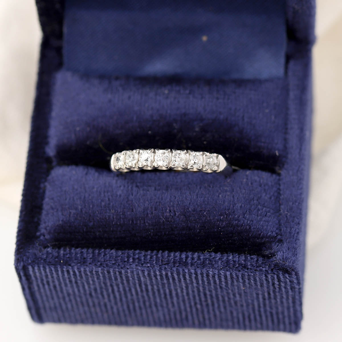 Circa 1930s Platinum & Diamond Wedding Band #VR566-15