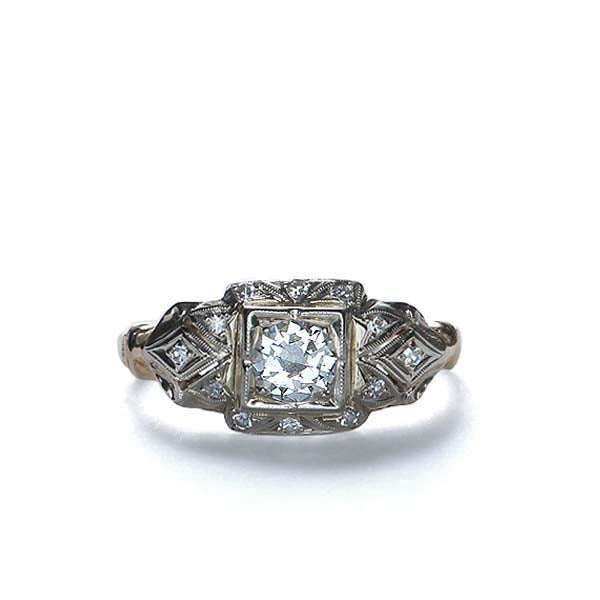 Circa 1940s diamond engagement #VR573-05 - Leigh Jay & Co