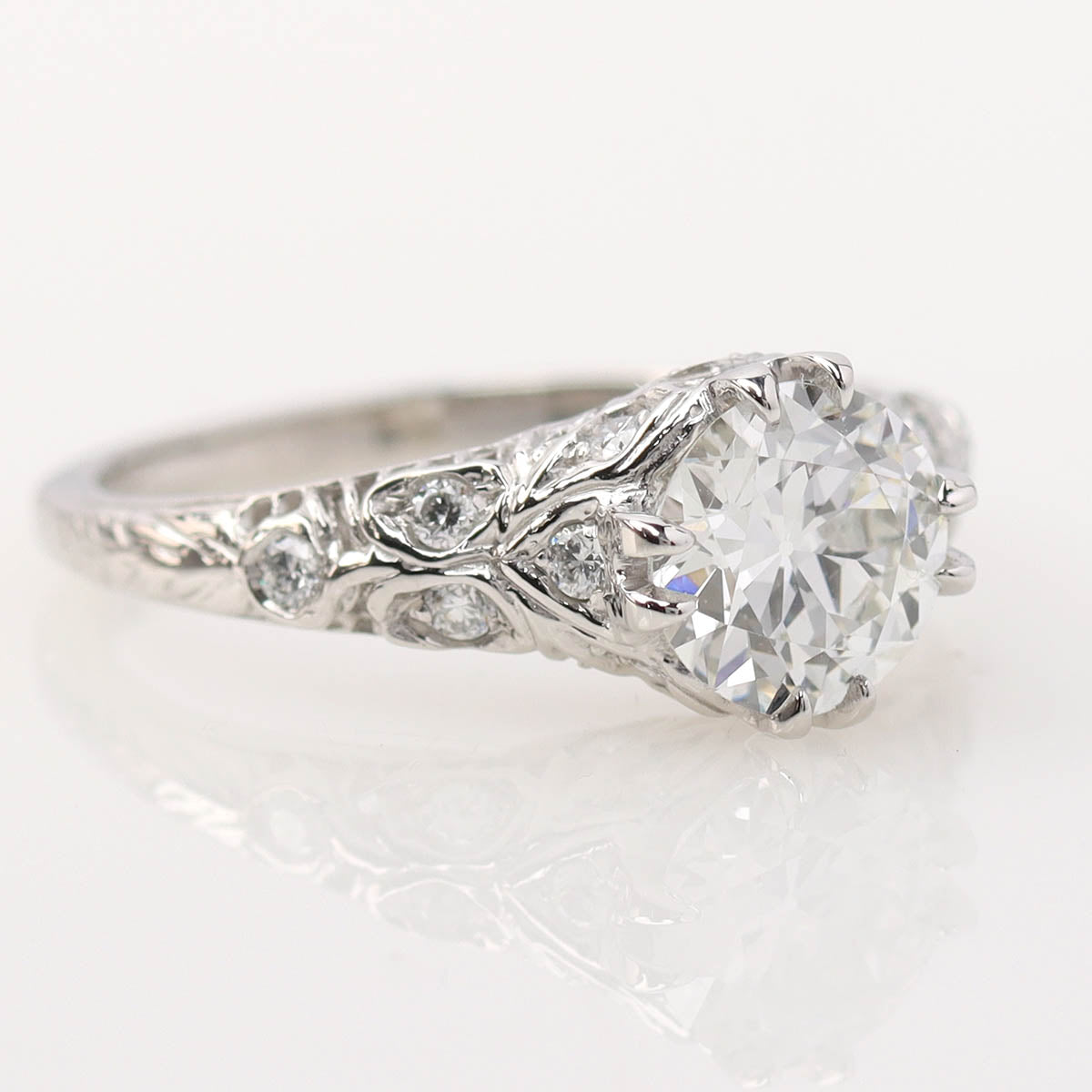 Art Déco Reproduction Platinum & Diamond Engagement Ring #L1140