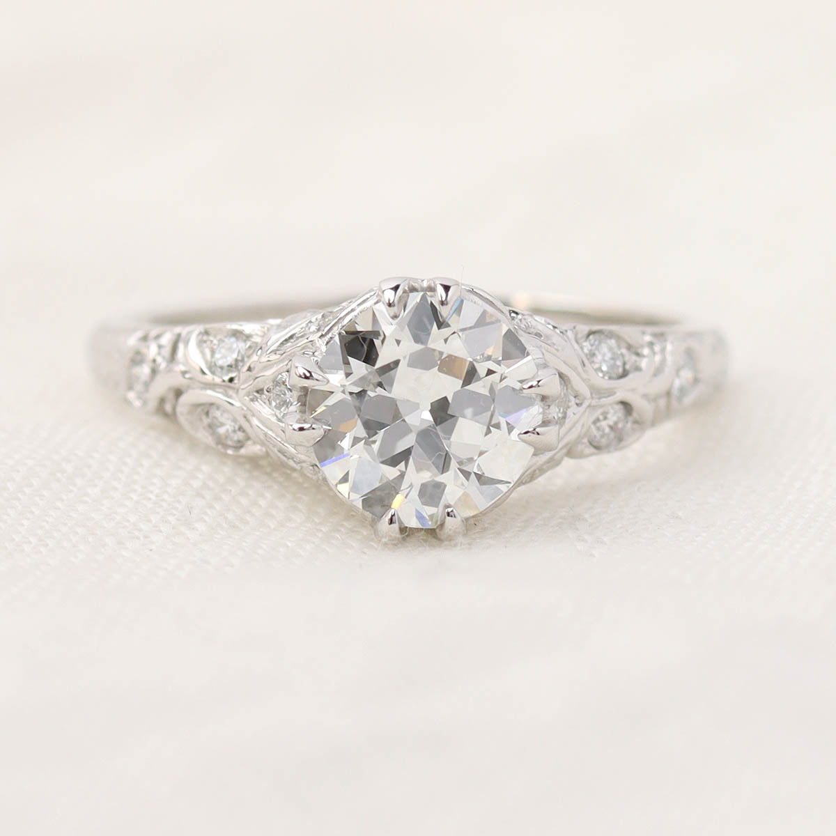 Art Déco Reproduction Platinum & Diamond Engagement Ring #L1140