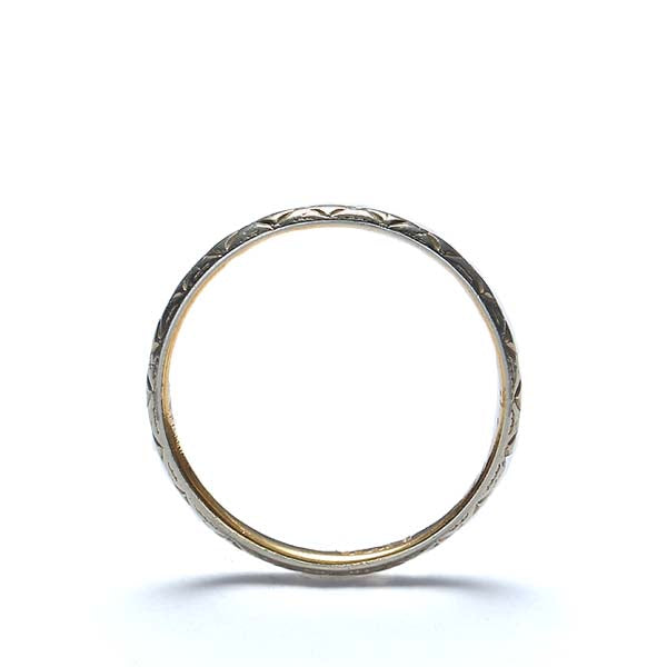 Antique 18k Two Tone Wedding Band #VR472-03 - Wedding Bands
