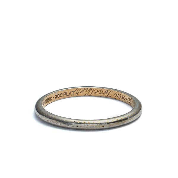 Antique Edwardian Platinum over Yellow Gold Wedding Band #VB180131-7 - Wedding Bands