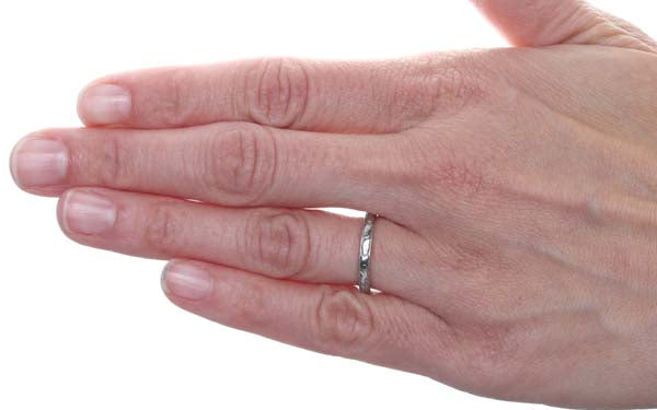 Antique Platinum Orange Blossom Wedding Band #VR489-13A - Wedding Bands