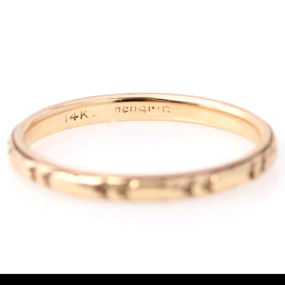 Art Déco 14k Yellow Gold Wedding Band #VB250822 1 Wedding Bands