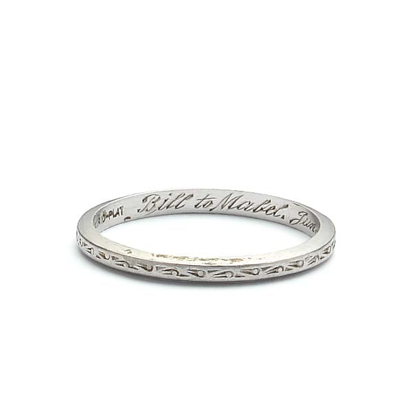 Art Déco 1930s Platinum Wedding Band #VB181010-10 - Wedding Bands