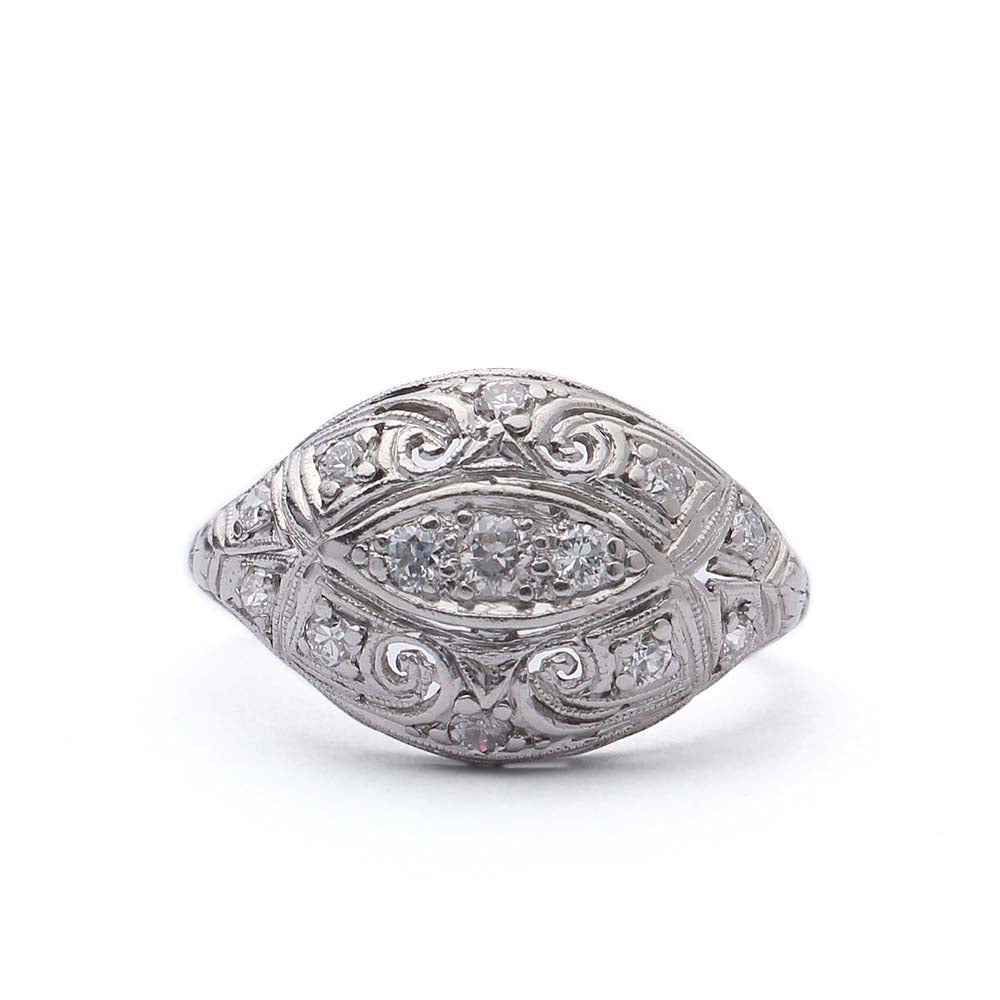 Art Déco Diamond Dome Ring #VR150917-02 - Leigh Jay & Co