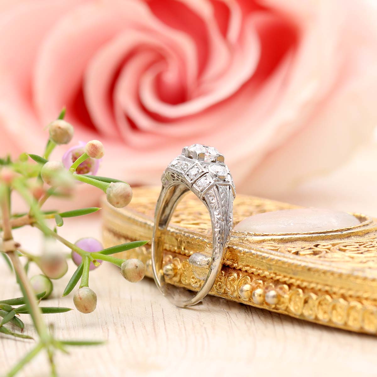 Art Déco Engagement Ring #VR180807-3 - Engagement Rings