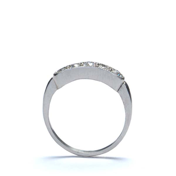 Art Déco Platinum Wedding band #VR568-06 - Leigh Jay & Co
