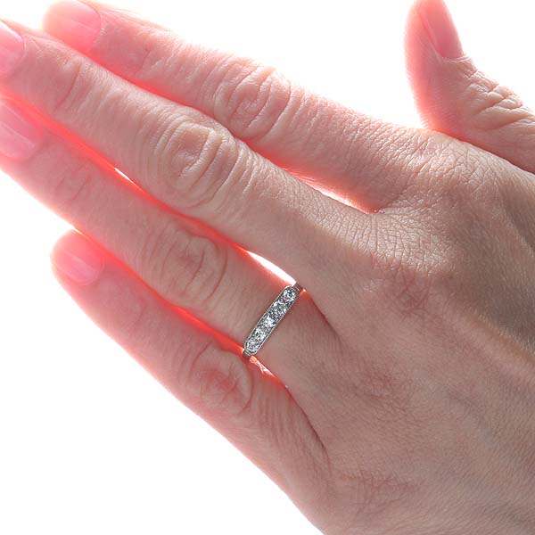 Art Déco Platinum Wedding band #VR568-06 - Leigh Jay & Co