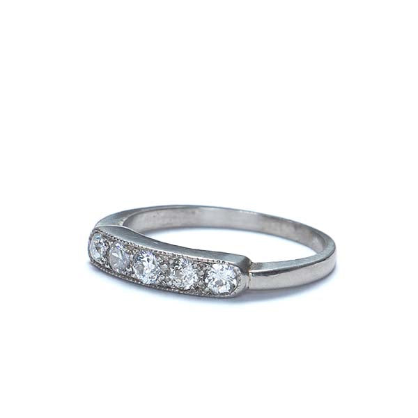 Art Déco Platinum Wedding band #VR568-06 - Leigh Jay & Co