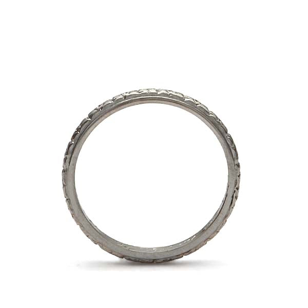 Art Deco Floral Wedding Band #VB180618-7 - Wedding Bands