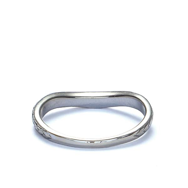 Art Deco Inspired Contoured Wedding Band #L3240WB - Wedding Bands