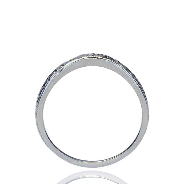 Art Deco Inspired Contoured Wedding Band #L3240WB - Wedding Bands