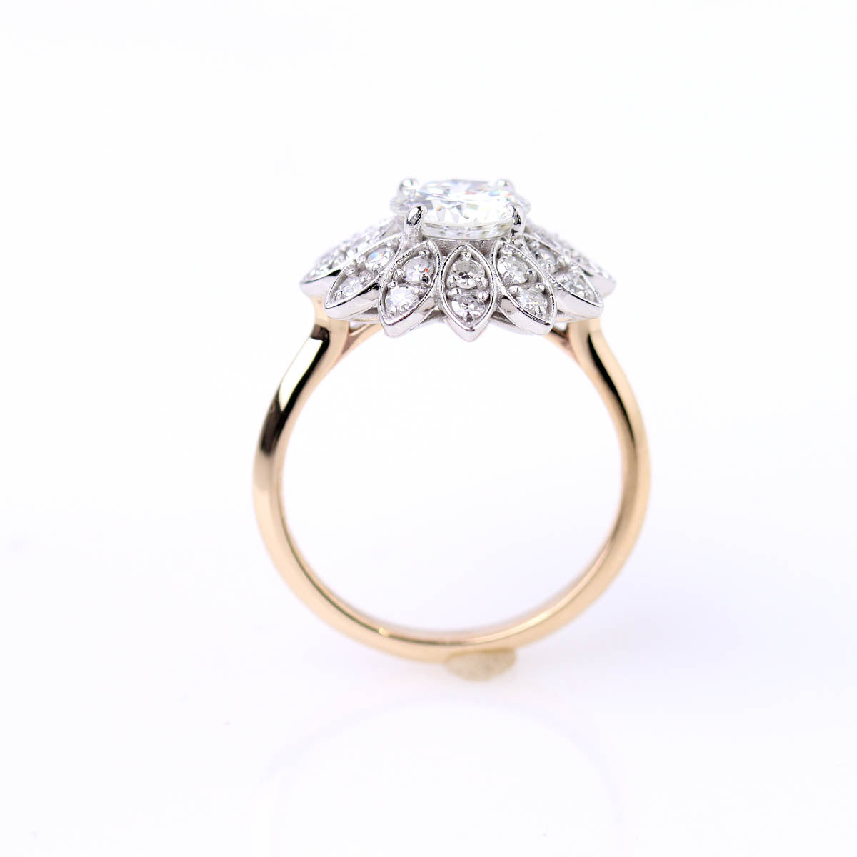 Art Deco Inspired Floral Ring #3767 - Engagement Rings