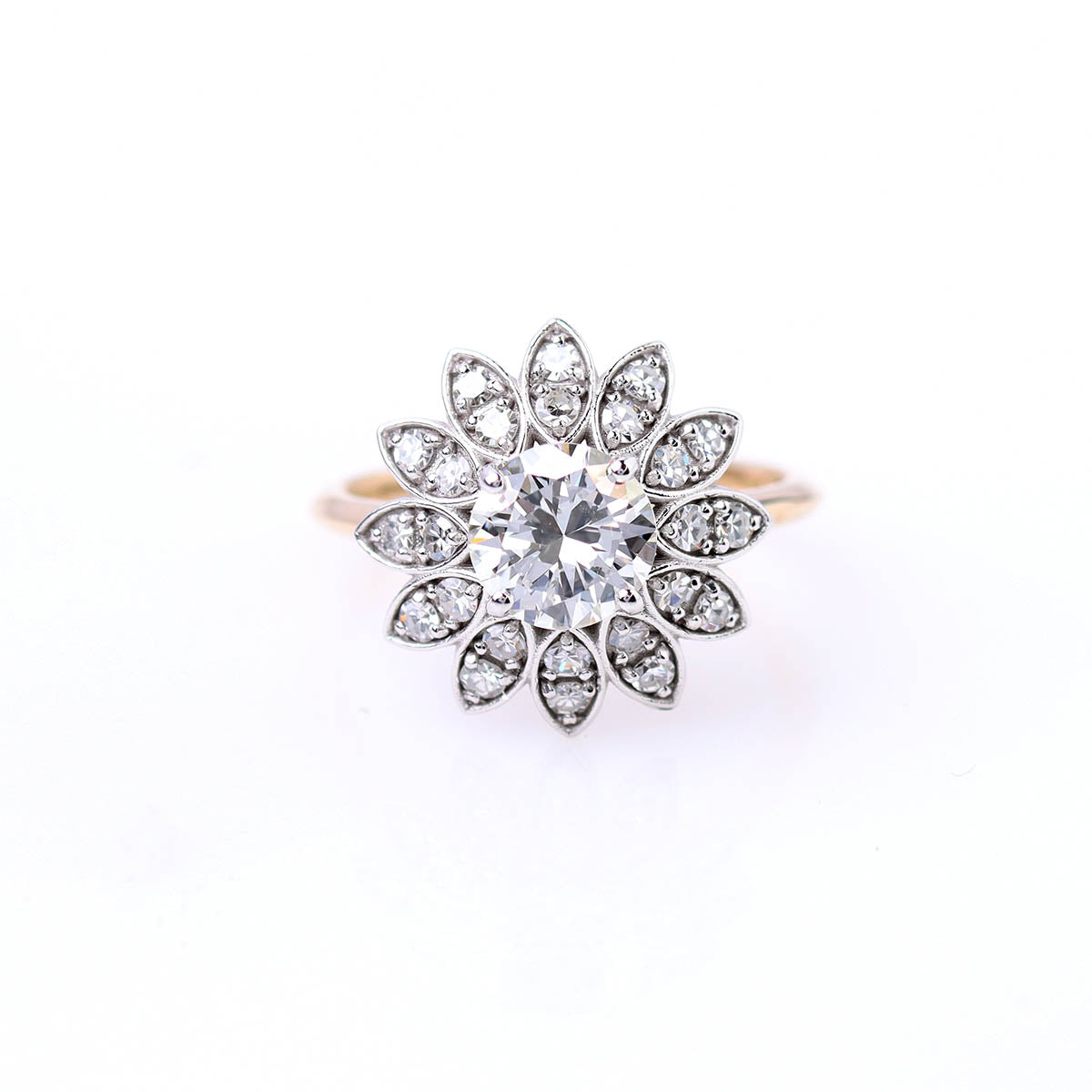 Art Deco Inspired Floral Ring #3767 - Engagement Rings