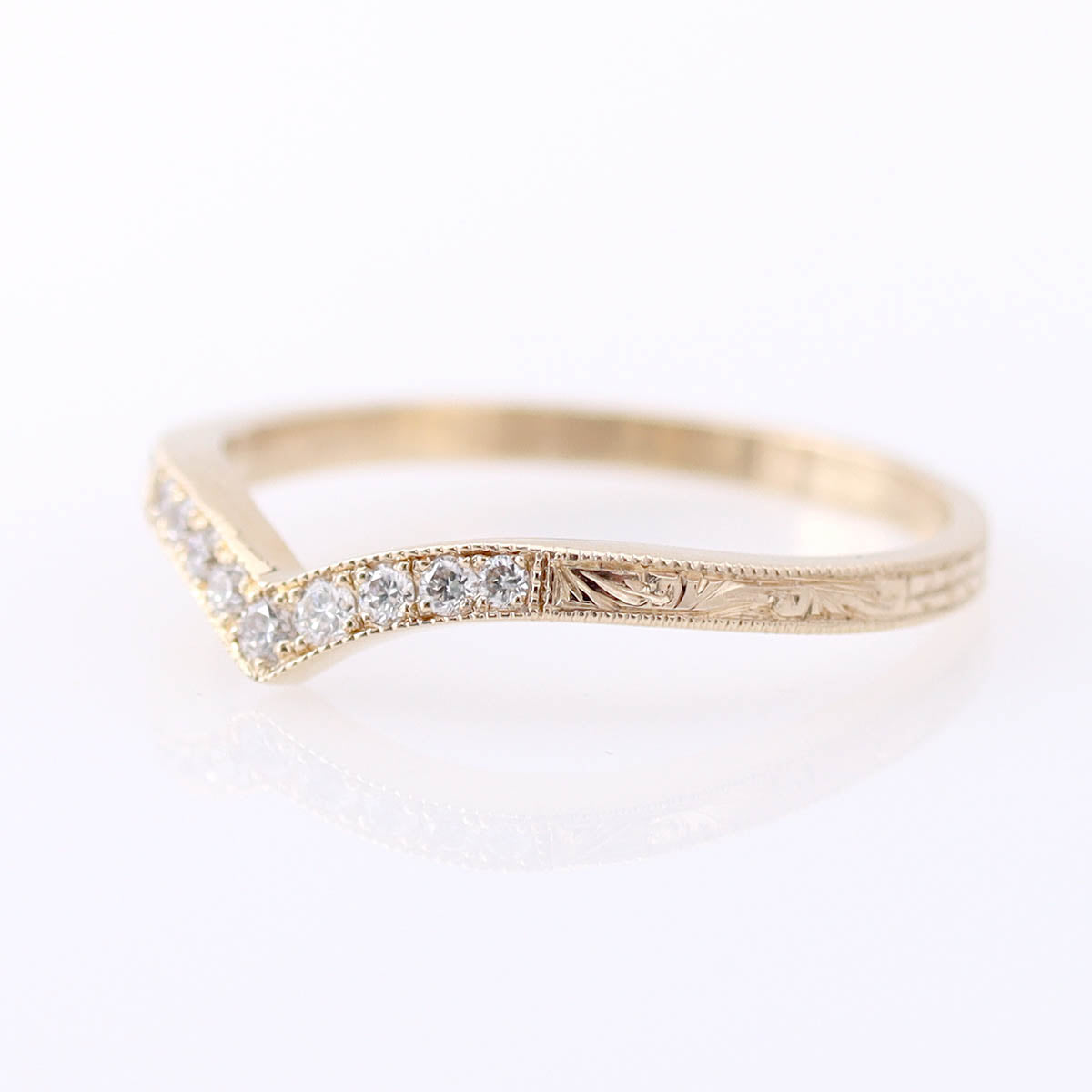 Art Déco Inspired ’V’ Style Wedding Band #L3354YB HE Wedding Bands