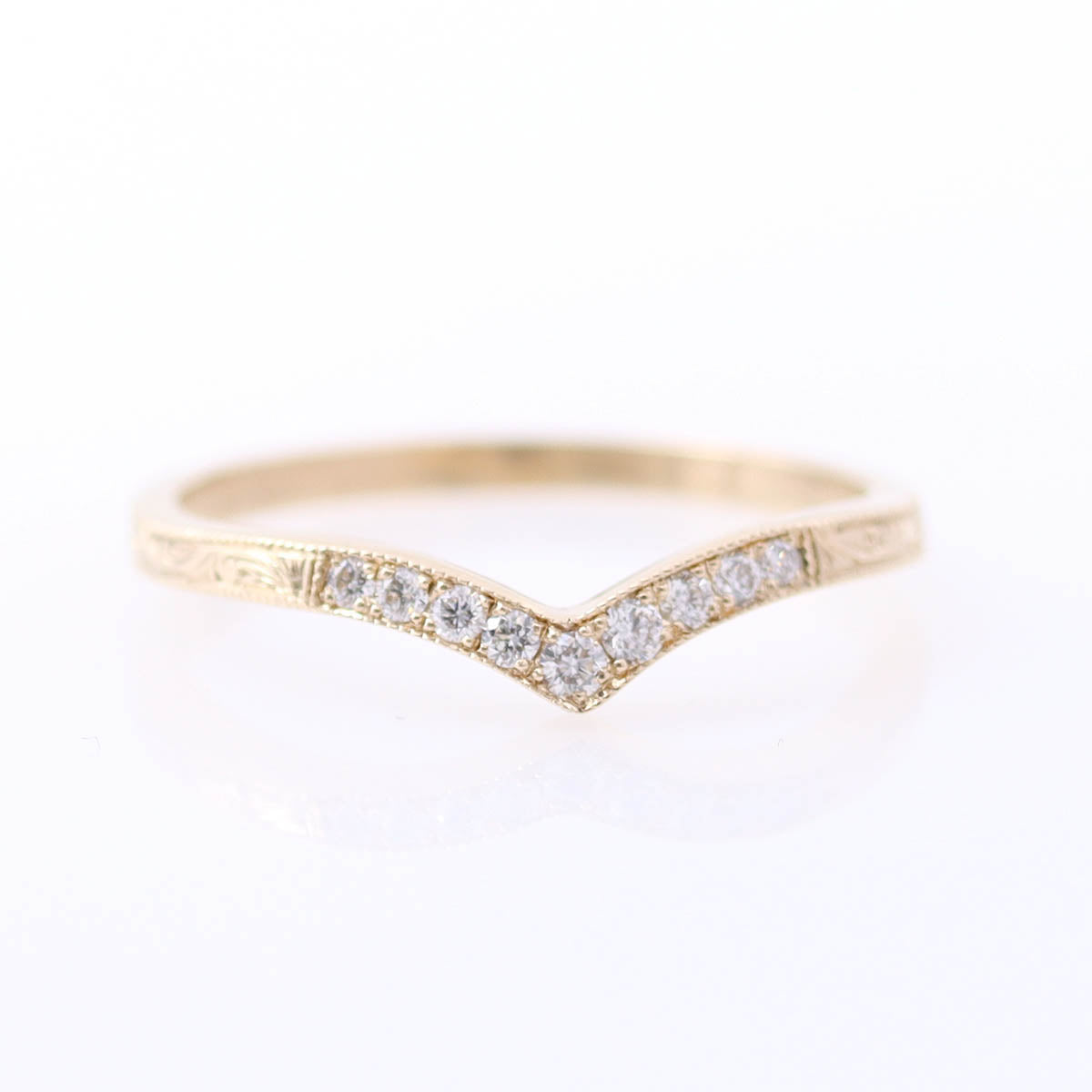 Art Déco Inspired ’V’ Style Wedding Band #L3354YB HE Wedding Bands