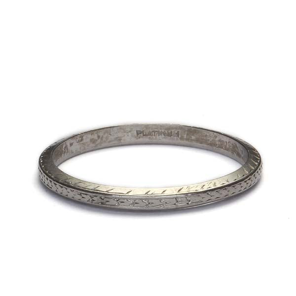 Art Deco Platinum wedding band #VR160307-05 - Wedding Bands