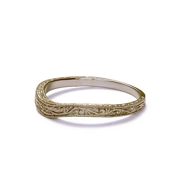 Art Déco Reproduction Curved 14k Wedding Band #L2002DNS 14K - Wedding Bands