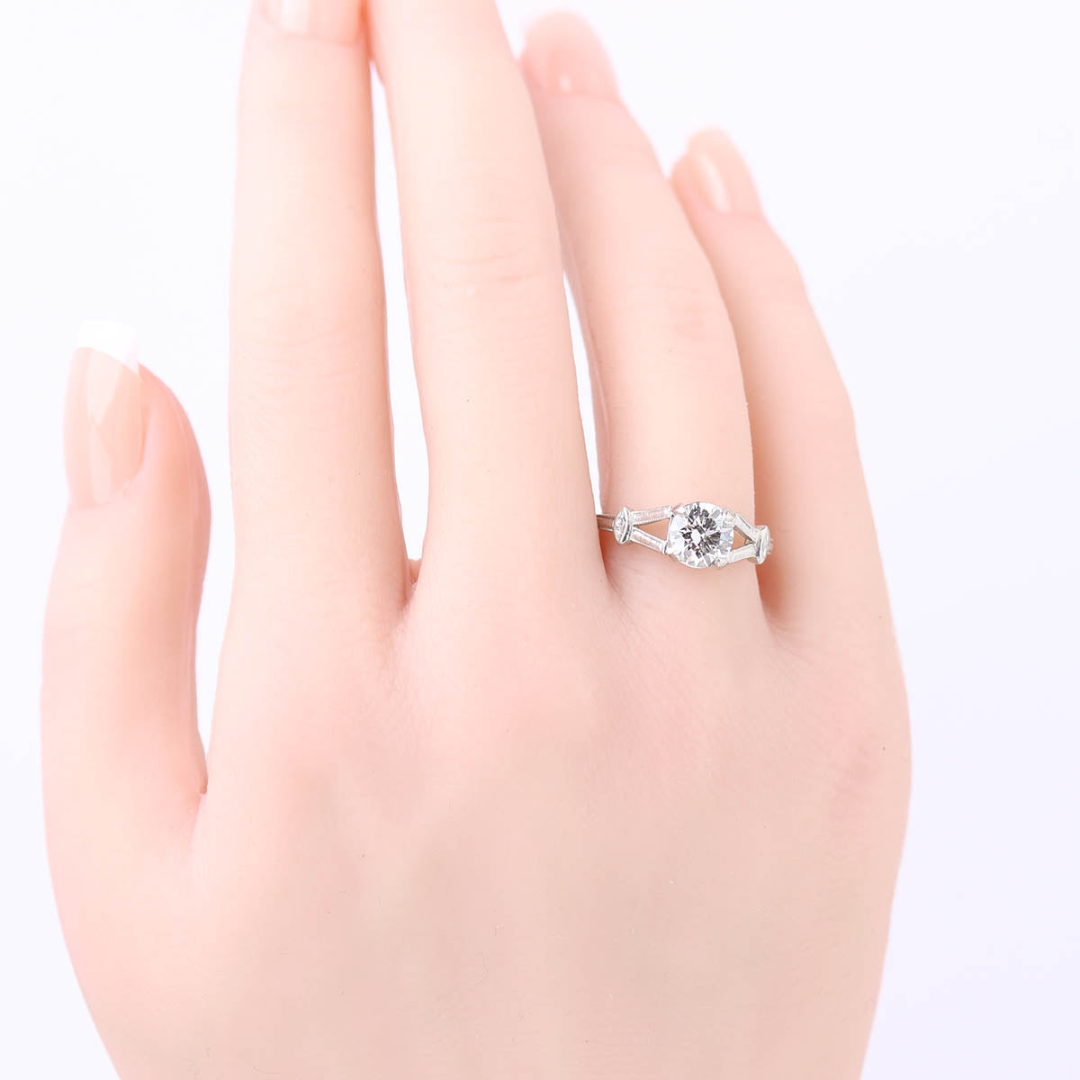 Art Déco Split Shank Platinum Engagement Ring #R160610-05 - Engagement Rings