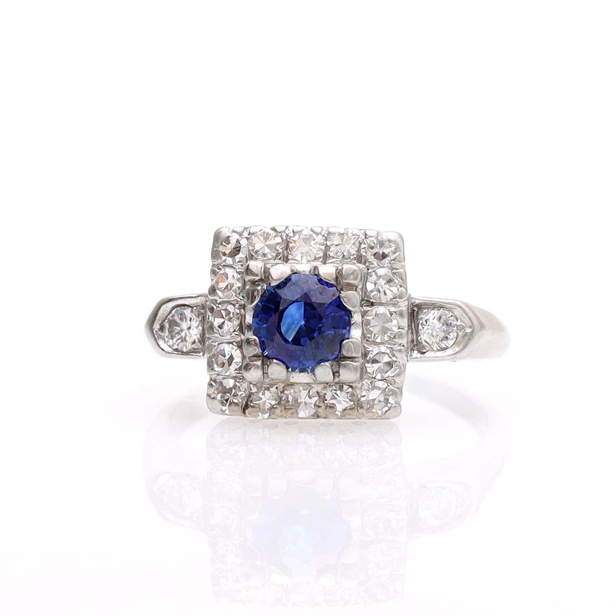 Art Déco Square Halo Engagement Ring #VR210914-1 - Engagement Rings