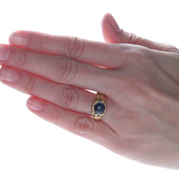 Art Nouveau Cabochon sapphire ring. #VR0414-04 - Rings