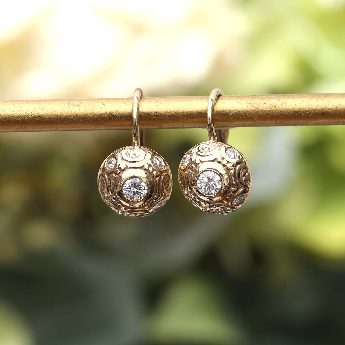 Art Nouveau inspired diamond earrings #L-EARR-01 Default Title