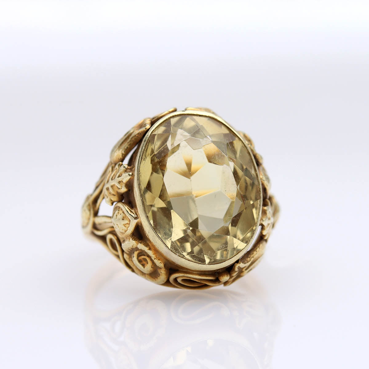 Arts and Crafts Citrine Ring crafted by Edward Oakes #VR241213-4 - Rings