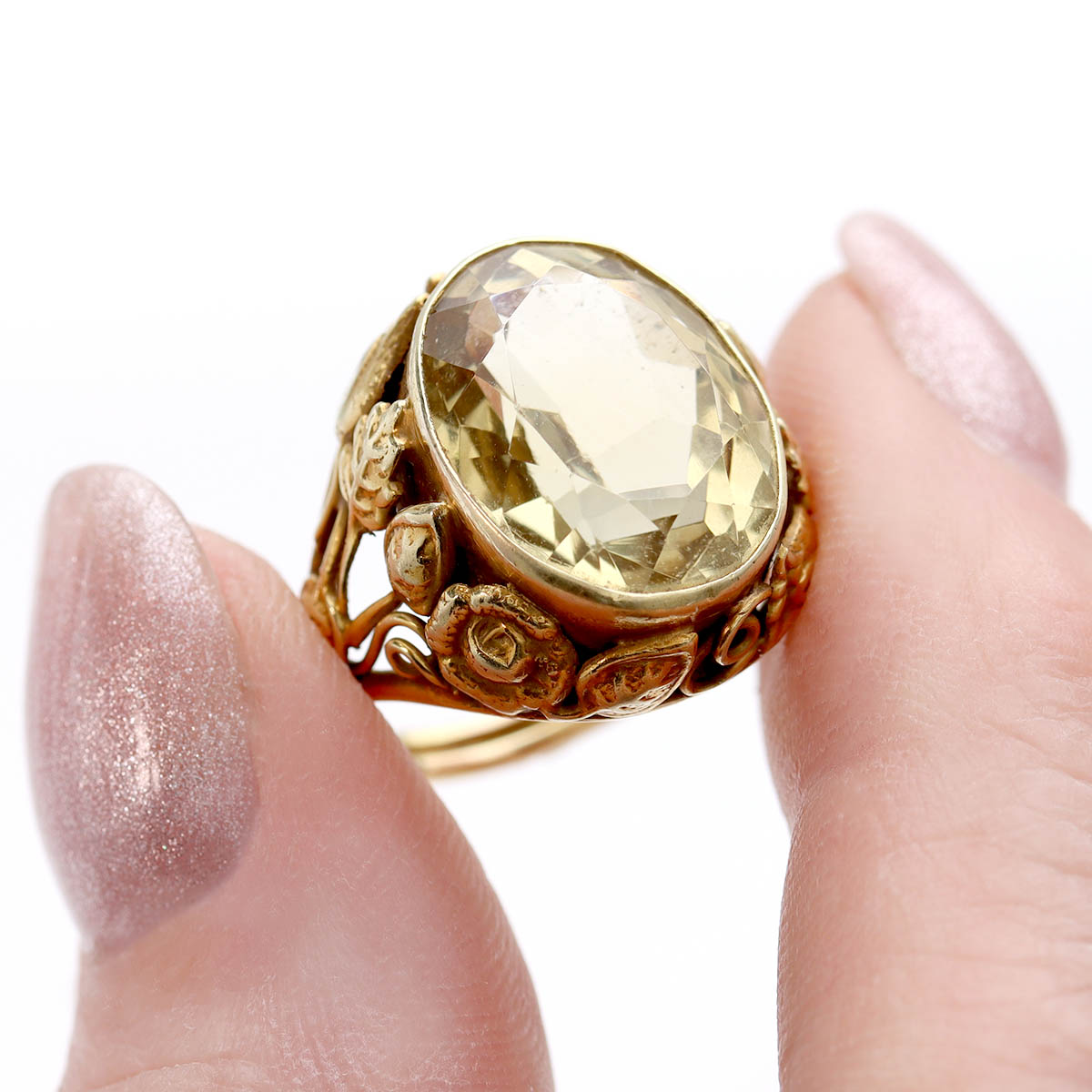 Arts and Crafts Citrine Ring crafted by Edward Oakes #VR241213-4 - Rings