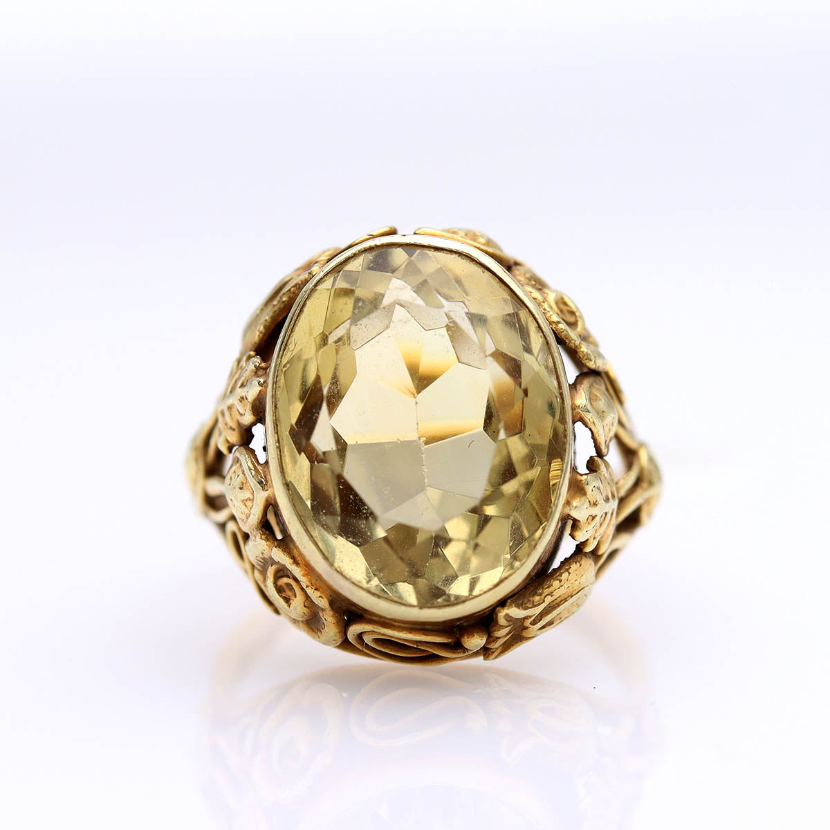 Arts and Crafts Citrine Ring crafted by Edward Oakes #VR241213-4 - Rings