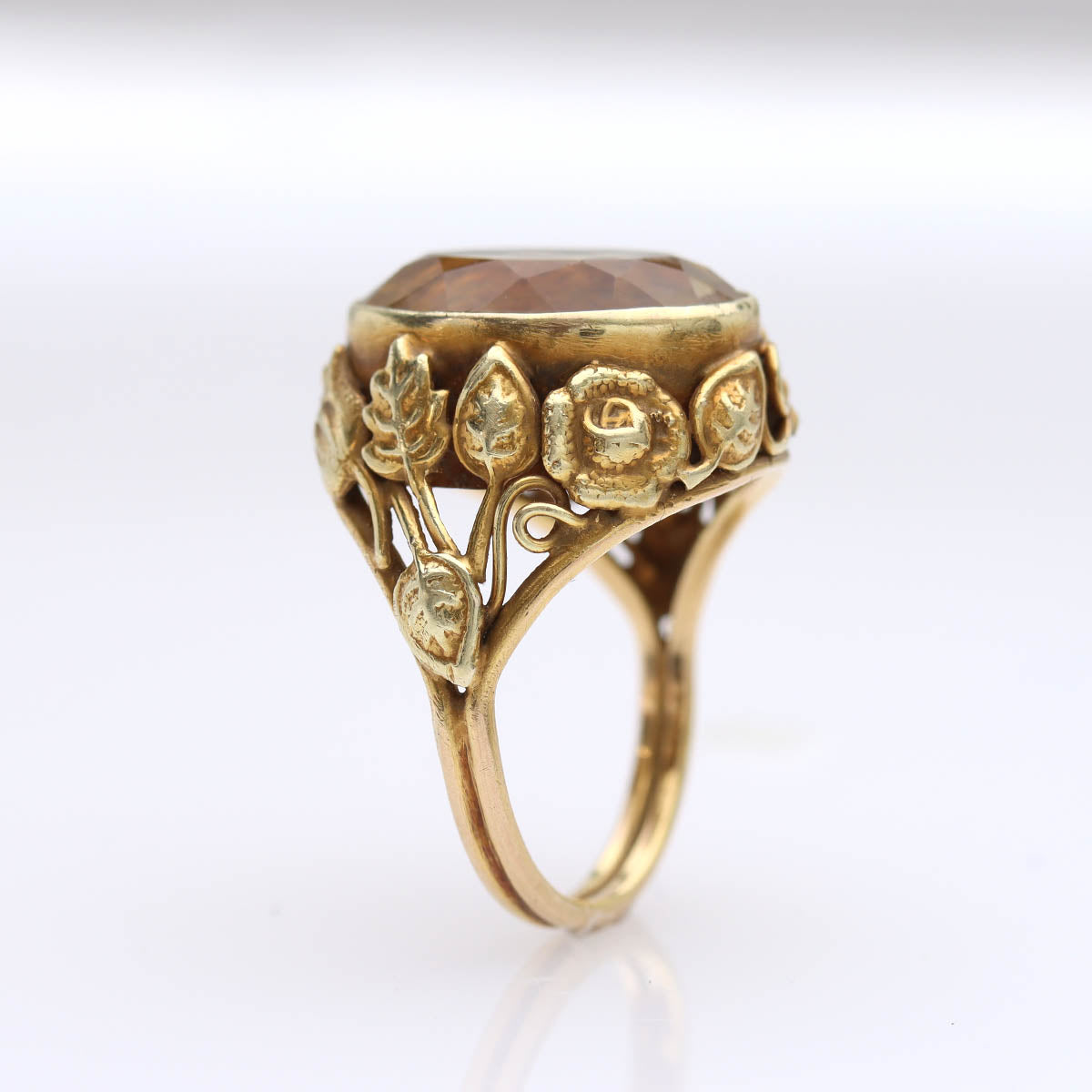 Arts and Crafts Citrine Ring crafted by Edward Oakes #VR241213-4 - Rings