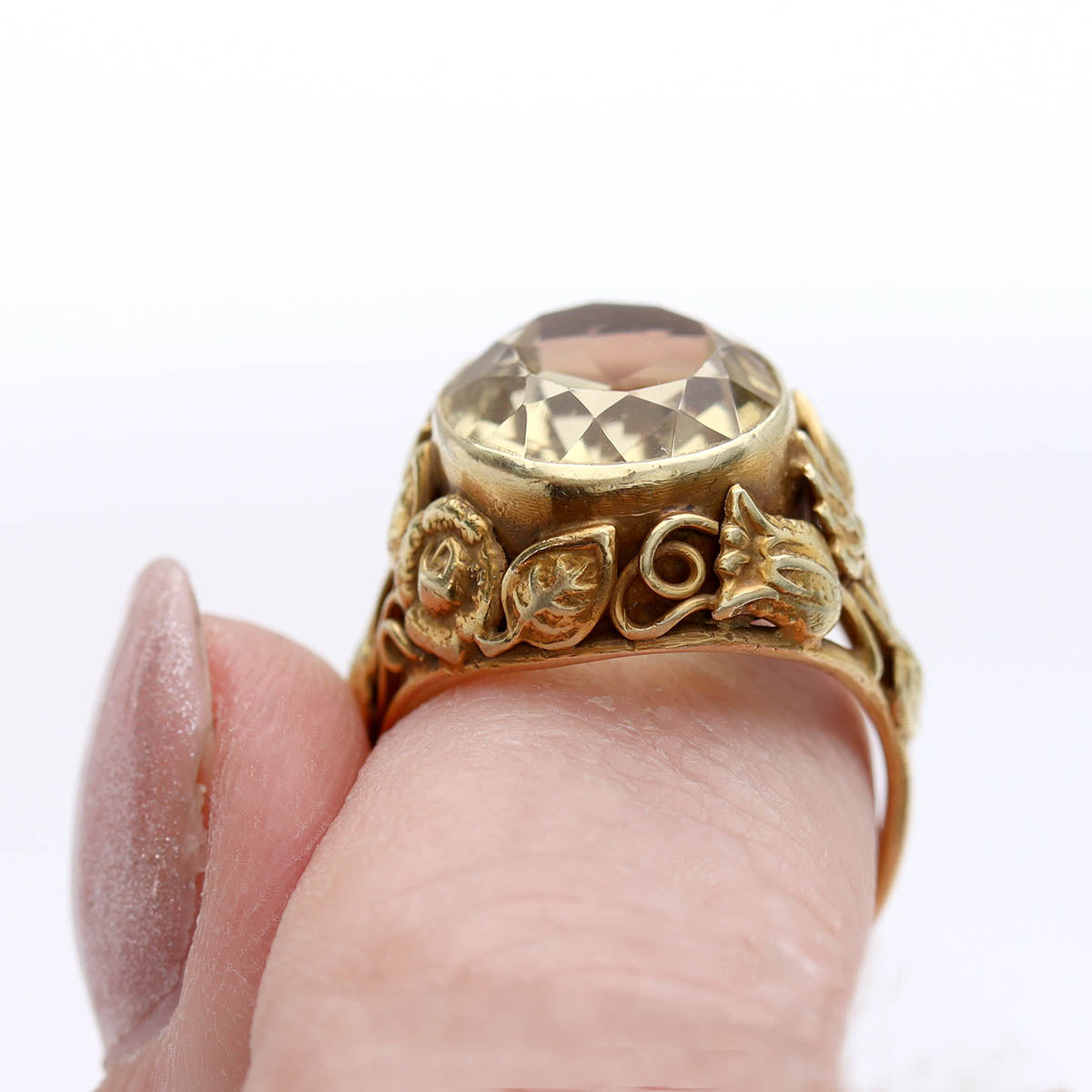 Arts and Crafts Citrine Ring crafted by Edward Oakes #VR241213-4 - Rings