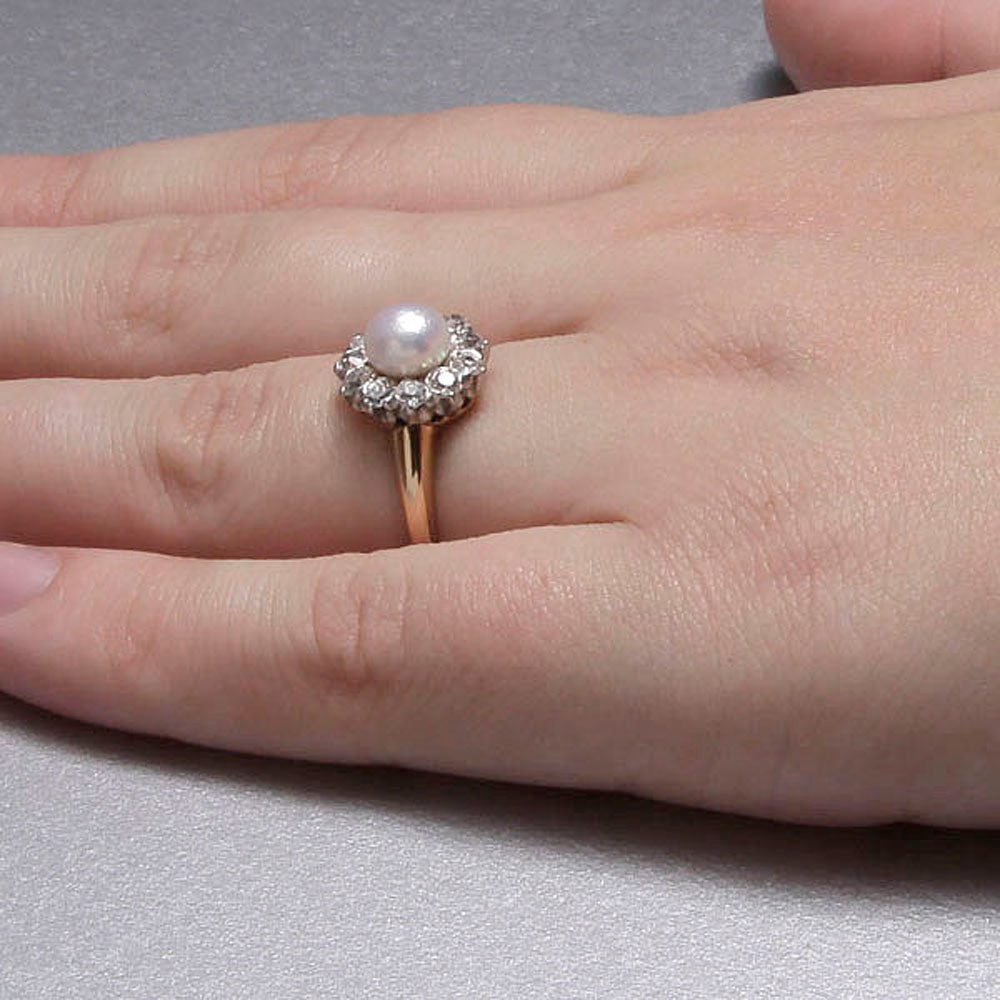 Belle Epoque Pearl and Diamond Ring. #VR141028-10 - Rings