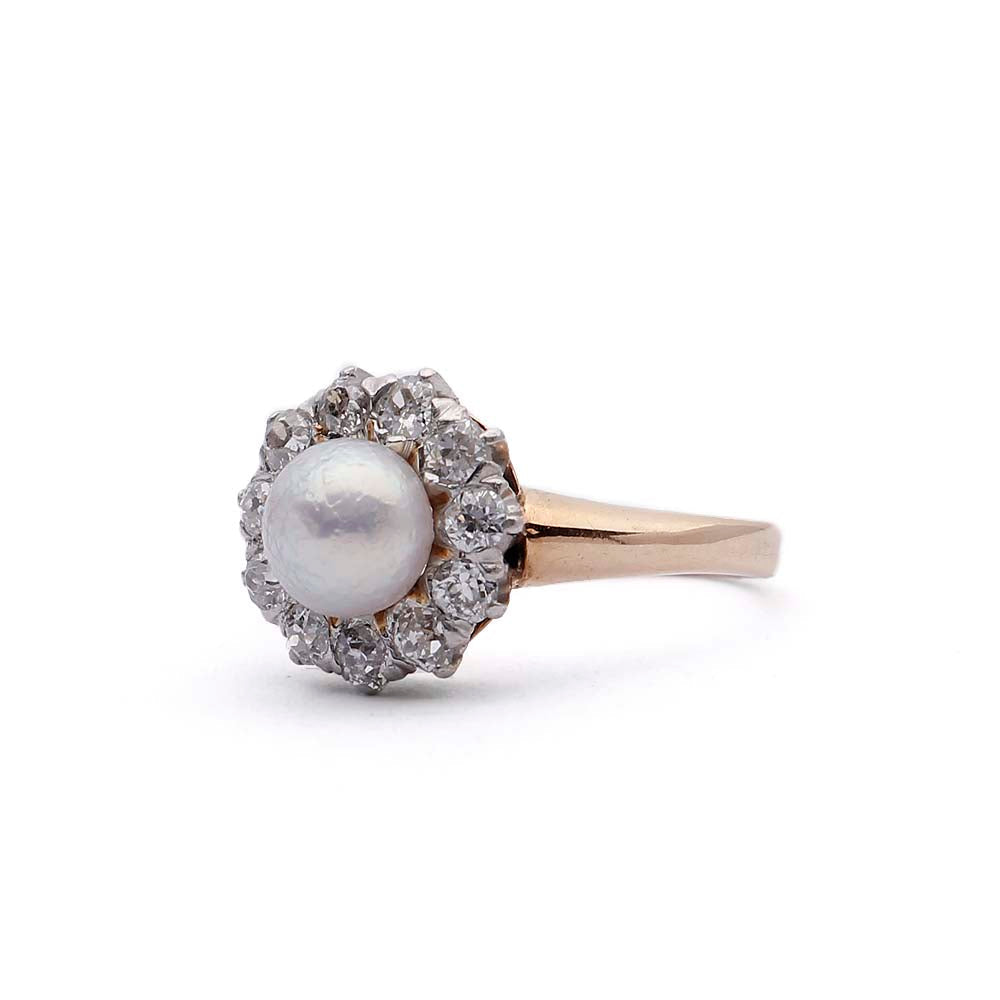 Belle Epoque Pearl and Diamond Ring. #VR141028-10 - Rings