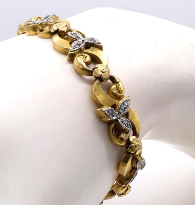 Belle Epoque Yellow Gold and Diamond Bracelet #VB241213-7 - Bracelets