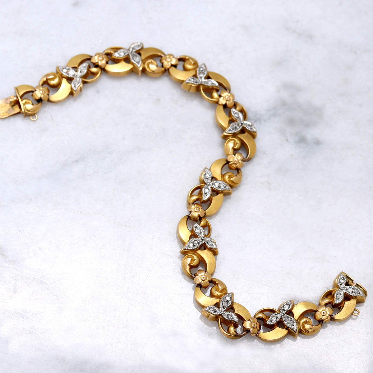 Belle Epoque Yellow Gold and Diamond Bracelet #VB241213-7 - Bracelets