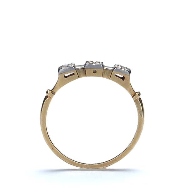 C. 1940s two-tone Diamond Band ring #VR150622-03 - Wedding Bands