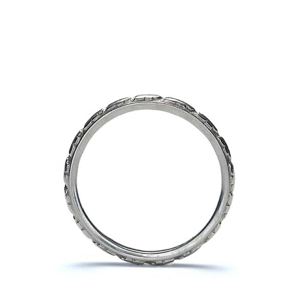 Circa 1930s Platinum Wedding Band by Traub Jewelers #VR516-04 - Wedding Bands