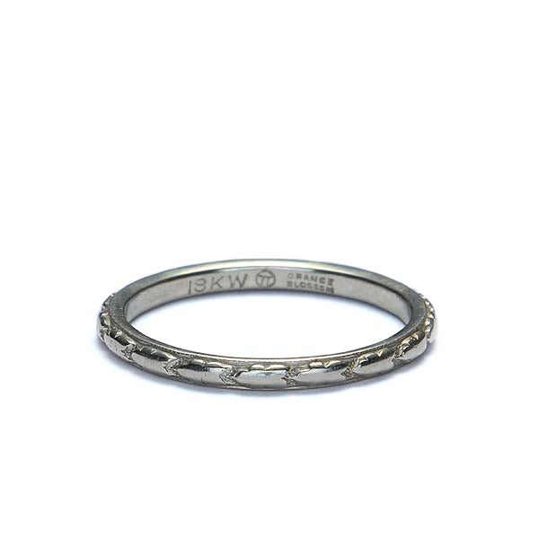 Circa 1930s Platinum Wedding Band by Traub Jewelers #VR516-04 - Wedding Bands