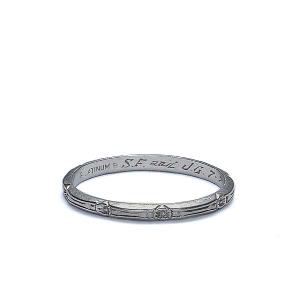 Circa 1930s platinum wedding band. #VR565-04 - Wedding Bands