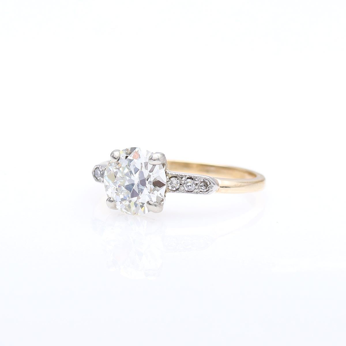 Circa 1940s Engagement Ring with Old European Cut Diamond #VR241203 - Engagement Rings