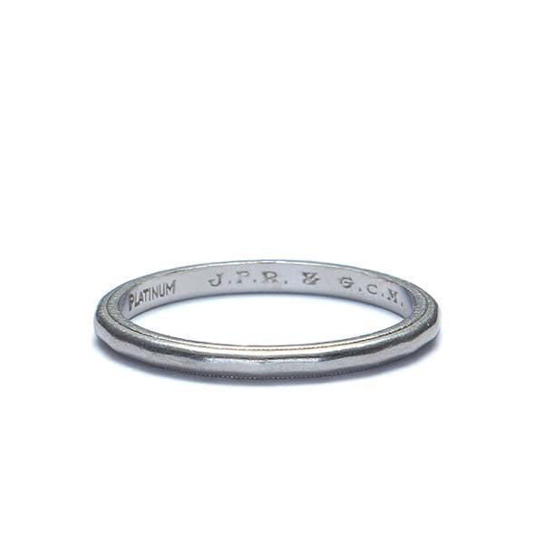 Circa 1940s platinum wedding band. #VR140714-04 - Wedding Bands