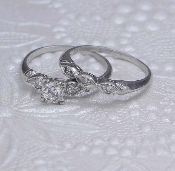 Circa 1940s Wedding set by Whitehouse Bros. #VR150708-07 - Leigh Jay & Co