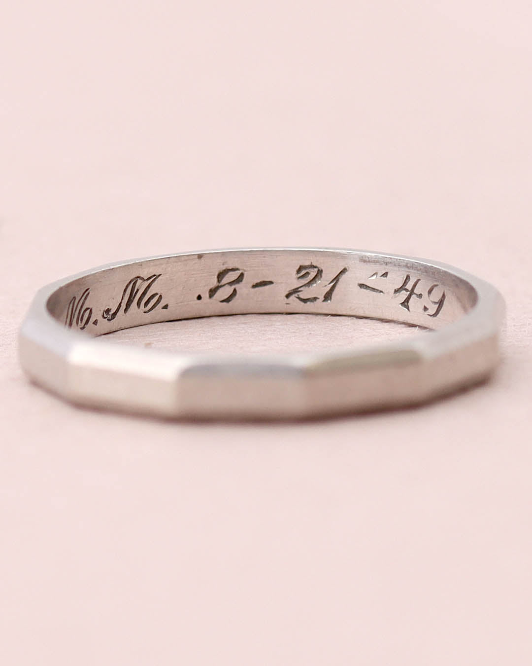 Circa 1949 Retro Platinum Wedding Band #VR0822-07 - Wedding Bands