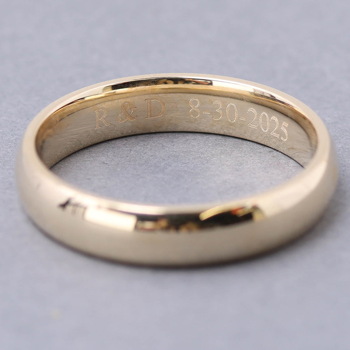 Classic Domed Comfort Fit 5mm Wedding Band #DCF14Y-5MM-SZ12 - Wedding Bands for Him