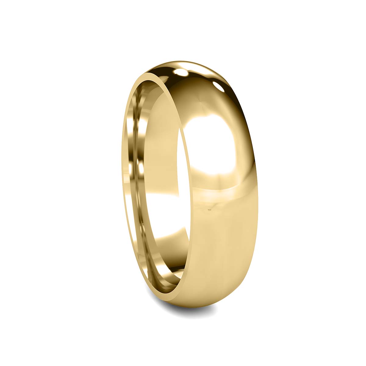 Classic Domed Comfort Fit Wedding Band #DCF14Y-5.5MM - Wedding Bands