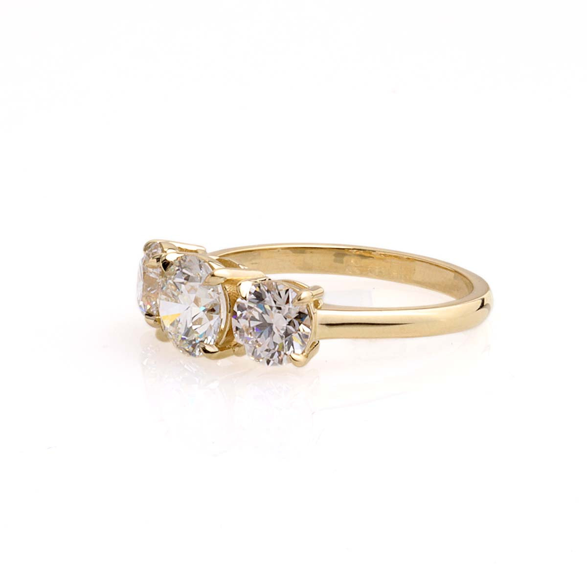 Classic Three Stone Diamond Engagement Ring #3472-1 - Engagement Rings