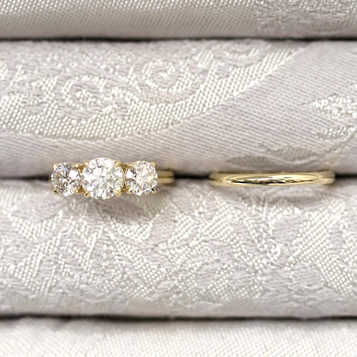 Classic Three Stone Diamond Engagement Ring #3472-1 - Engagement Rings
