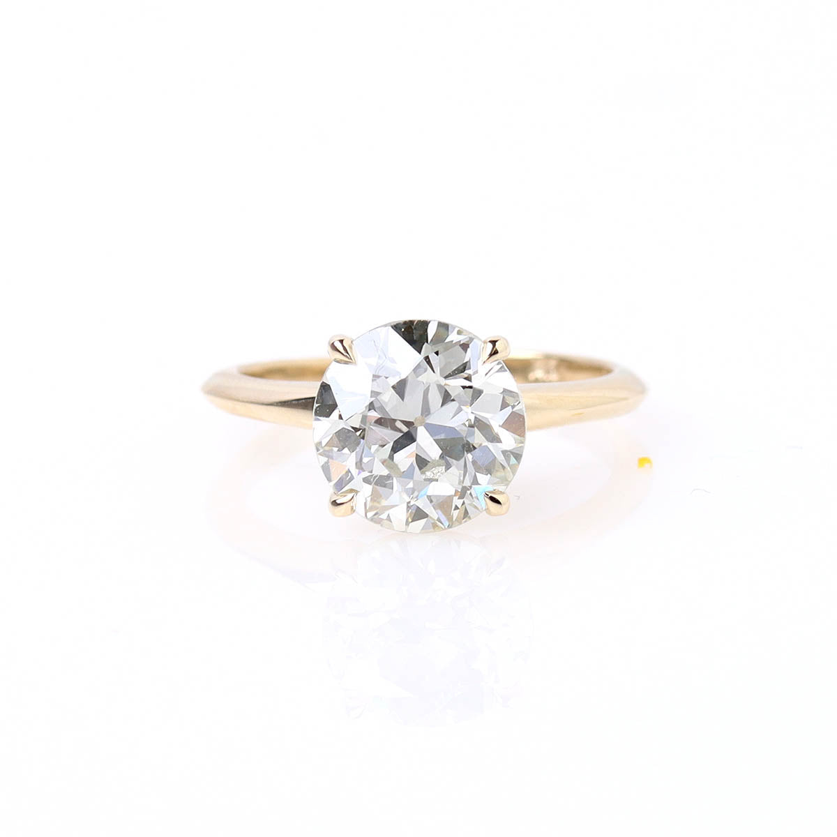 Contemporary Engagement Ring with vintage Old European Cut Diamond #3670Y14-1 - Engagement Rings