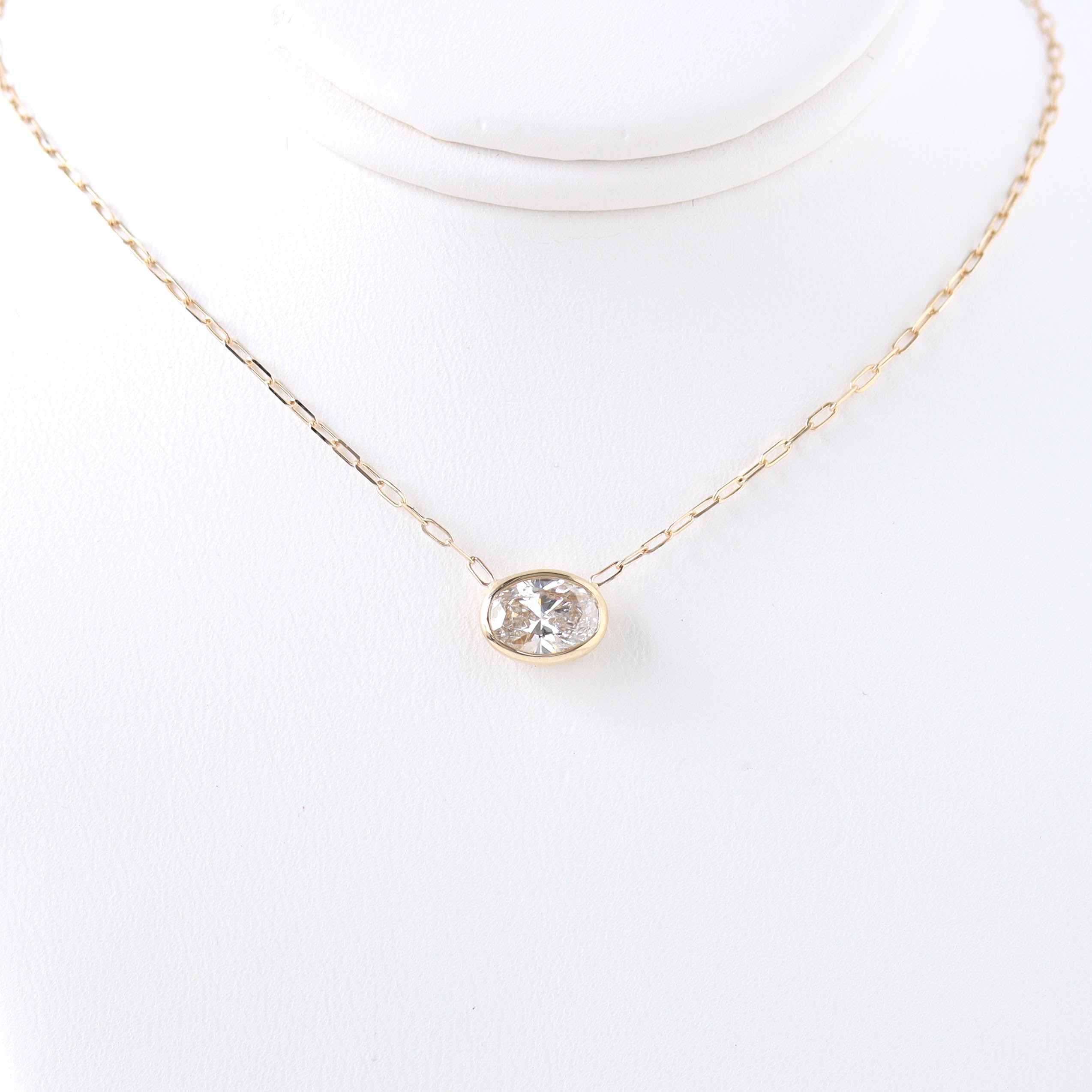 Contemporary Oval Diamond Necklace #N251112 - Sold